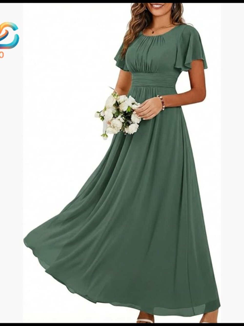 Chiffon Formal Dress Empire Waist Floor Length Bridesmaid Mother of Bride